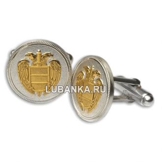 Комплект запонок «ФСО», серебро